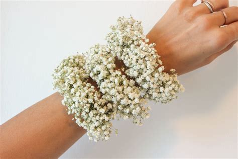 dried flower wrist corsage|baby's breath wrist corsage.